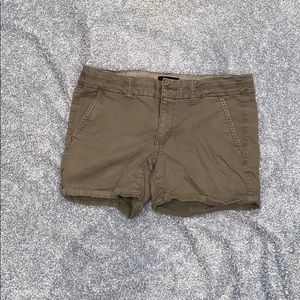 Olive green midi shorts